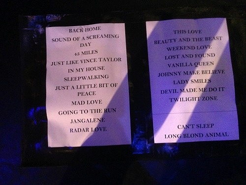 Golden Earring setlist picture March 13, 2015 Eindhoven - Parktheater